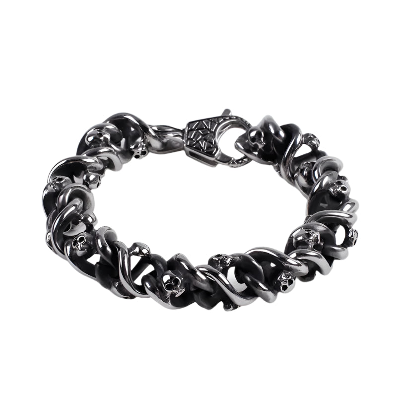 Retro Twisted Chain Skull Punk Style Bracelet-Evani Naomi Jewelry