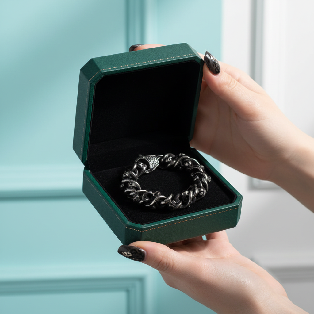 Retro Twisted Chain Skull Punk Style Bracelet