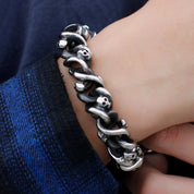 Retro Twisted Chain Skull Punk Style Bracelet-Evani Naomi Jewelry