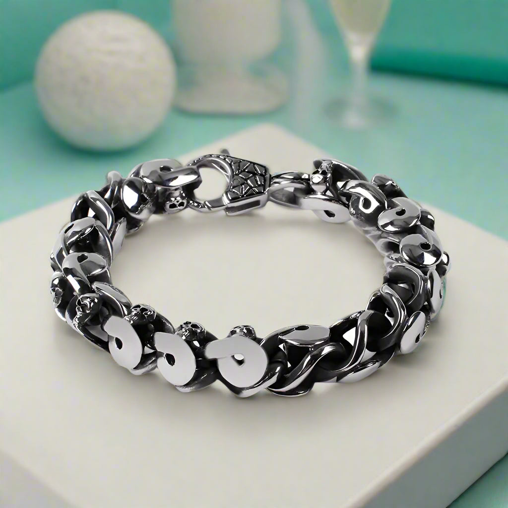 Retro Twisted Chain Skull Punk Style Bracelet-Evani Naomi Jewelry