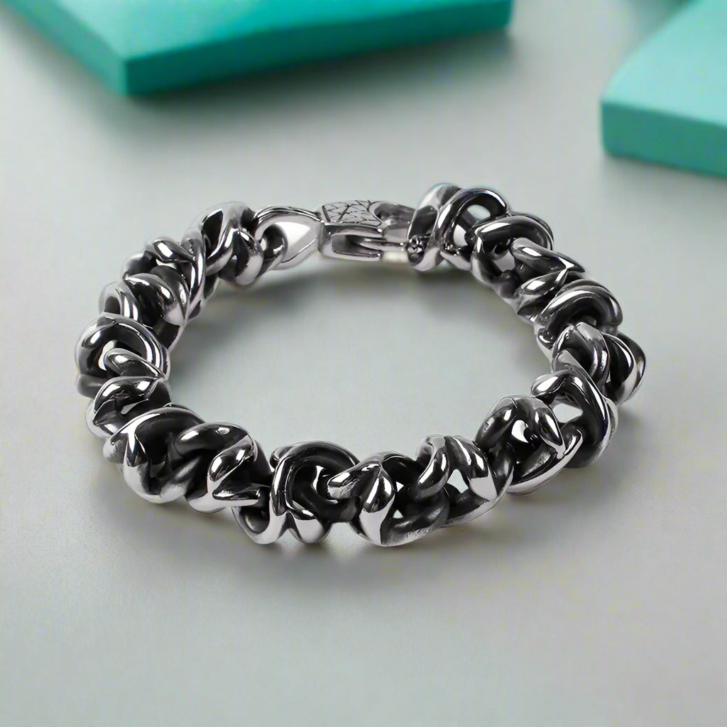 Retro Twisted Chain Skull Punk Style Bracelet-Evani Jewelry