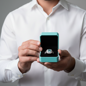 Elegant 1.0 Ct Diamond Aquamarine Double-Halo Bridal Set-Evani Jewelry