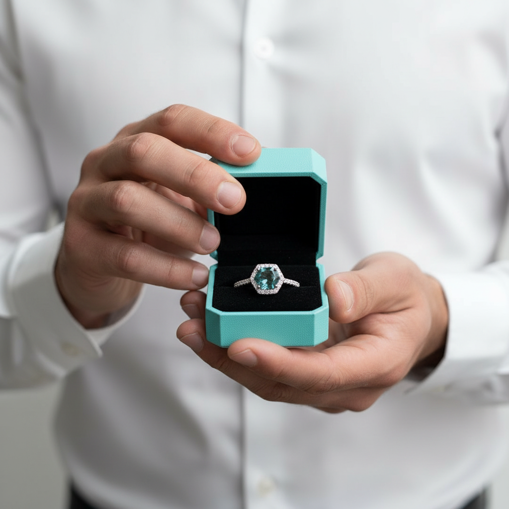 Moonlit Dream- Hexagon Cut Natural Moss Agate Gemstone Ring