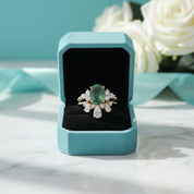 Star-Kissed Gem- Vintage Moss Agate Unique Curved Wedding Band Ring Set