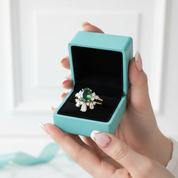 Star-Kissed Gem- Vintage Moss Agate Unique Curved Wedding Band Ring Set