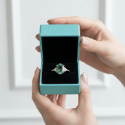 Captured Eternity- Oval Cut Natural Moss Agate Rings