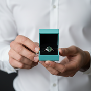 Captured Eternity- Oval Cut Natural Moss Agate Rings