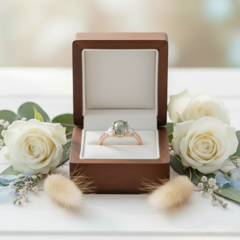 Forever in the Valley- Natural Moss Agate Gemstones Ring