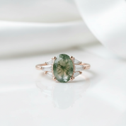 Forever in the Valley- Natural Moss Agate Gemstones Ring