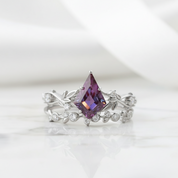 Kite Cut Alexandrite Birthstone Ring-Evani Jewelry