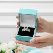 Forever Bloom- Round Cut Moss Agate & Alexandrite Rings