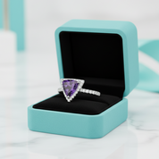 1.90 Ct Trillion Cut Amethyst Engagement Ring-Evani Jewelry