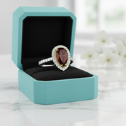 3.50 Ct Ruby Pear Cut Engagement Ring-Evani Jewelry