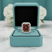 4.0 ct Garnet Radiant Cut Engagement Ring-Evani Jewelry