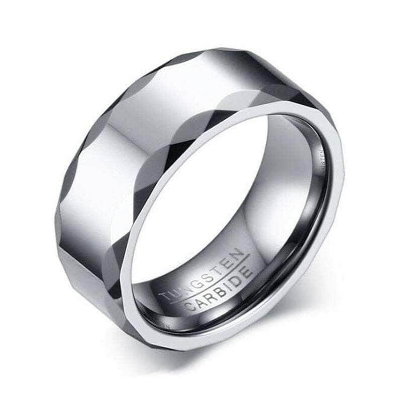 Rippled Edges Tungsten Men's Wedding Band-Evani Jewelry