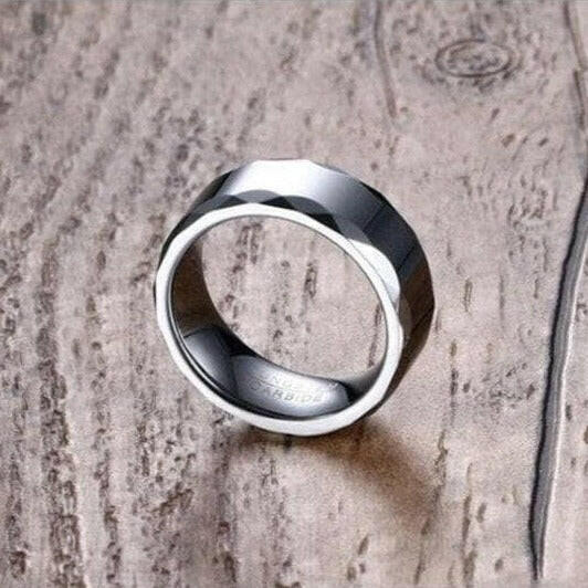 Rippled Edges Tungsten Men's Wedding Band-Evani Naomi Jewelry