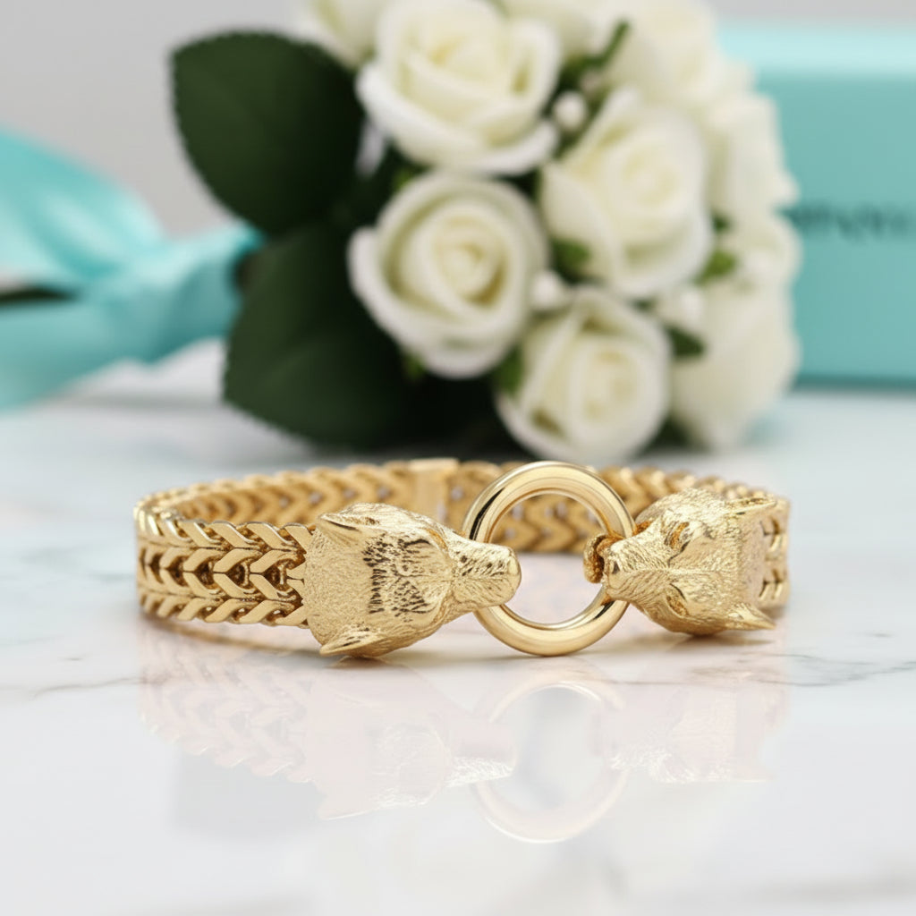 Rock Viking Wolf Charm Bracelet-Evani Jewelry