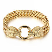 Rock Viking Wolf Charm Bracelet-Evani Naomi Jewelry