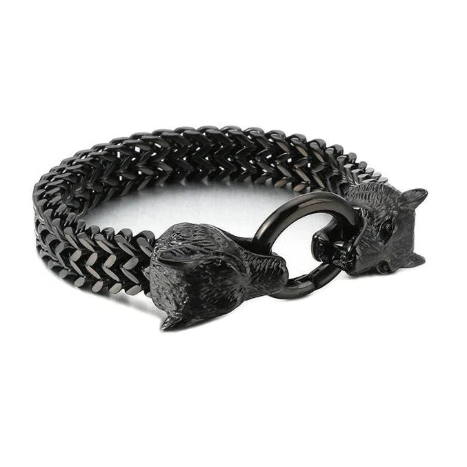 Rock Viking Wolf Charm Bracelet-Evani Naomi Jewelry