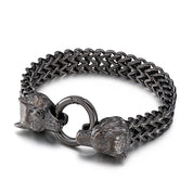 Rock Viking Wolf Charm Bracelet-Evani Naomi Jewelry