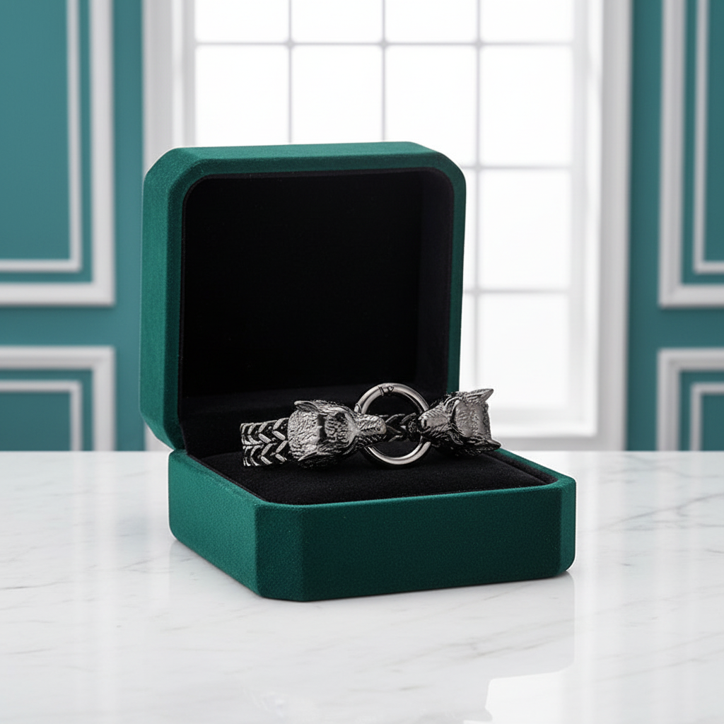 Rock Viking Wolf Charm Bracelet - Evani Naomi Jewelry