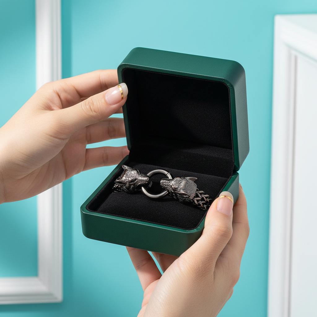 Rock Viking Wolf Charm Bracelet - Evani Naomi Jewelry