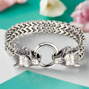 Rock Viking Wolf Charm Bracelet-Evani Naomi Jewelry