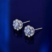 Romantic Flower Shaped Diamond Stud Earrings-Evani Naomi Jewelry