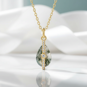 Rooted Love- Natural Moss Agate Pendant Necklace