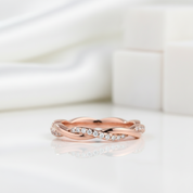 0.8ct Rose Gold Infinity Twist Wedding Band-Evani Jewelry