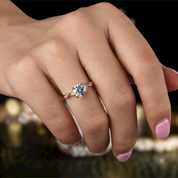 Rose Gold 1.0 Carat Round Cut Promise Ring-Evani Naomi Jewelry