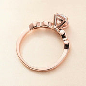 Rose Gold 1.0 Carat Round Cut Promise Ring-Evani Naomi Jewelry