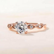 Rose Gold 1.0 Carat Round Cut Promise Ring-Evani Naomi Jewelry