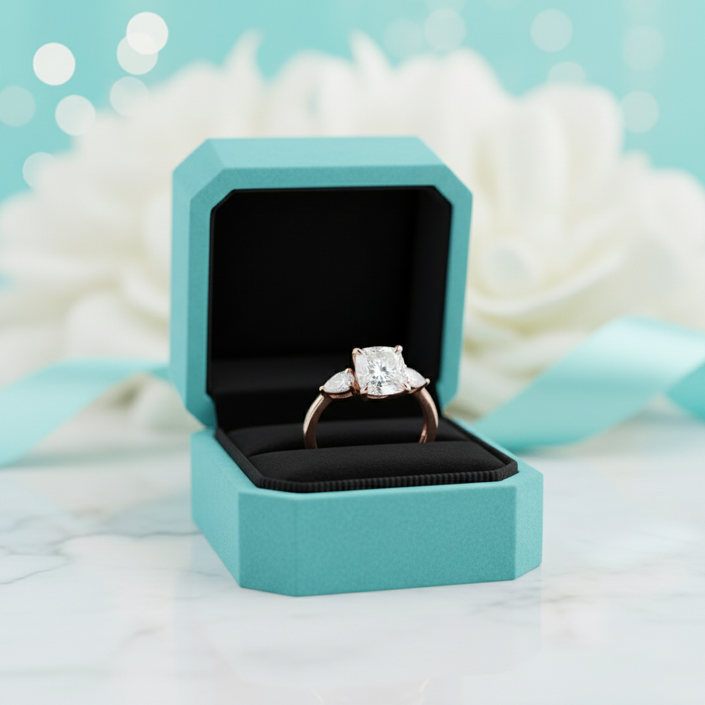 Rose Gold 2.0ct Cushion Cut Diamond Engagement Ring-Evani Jewelry