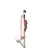 Rose Gold Flamingo with Diamond Brooch-Evani Naomi Jewelry