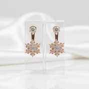 Rose Gold Snowflake Diamond Option Earrings - Evani Naomi Jewelry