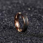 Rose Gold Unisex Tungsten Wedding Band with Sandstone-Evani Naomi Jewelry