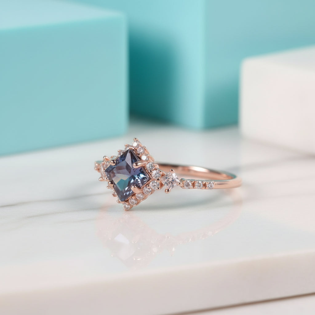 Natural Alexandrite Birthstone Ring-Evani Jewelry