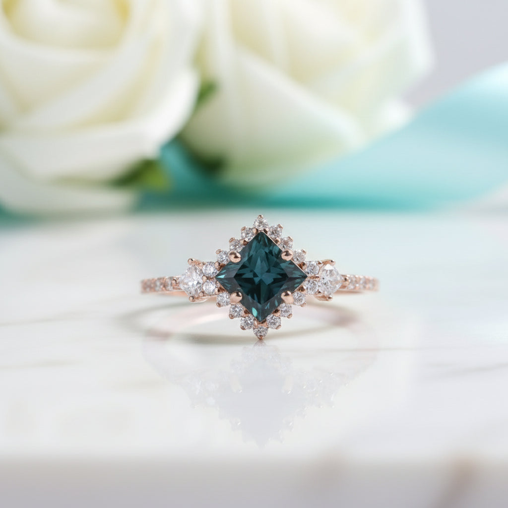 Natural Alexandrite Birthstone Ring-Evani Jewelry