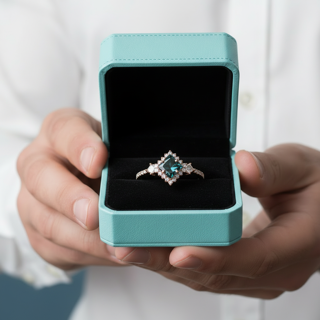 Natural Alexandrite Birthstone Ring-Evani Jewelry