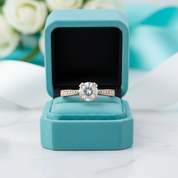 1.90 Ct Round Brilliant Cut Moonstone 14k Rose Gold Engagement Ring-Evani Jewelry