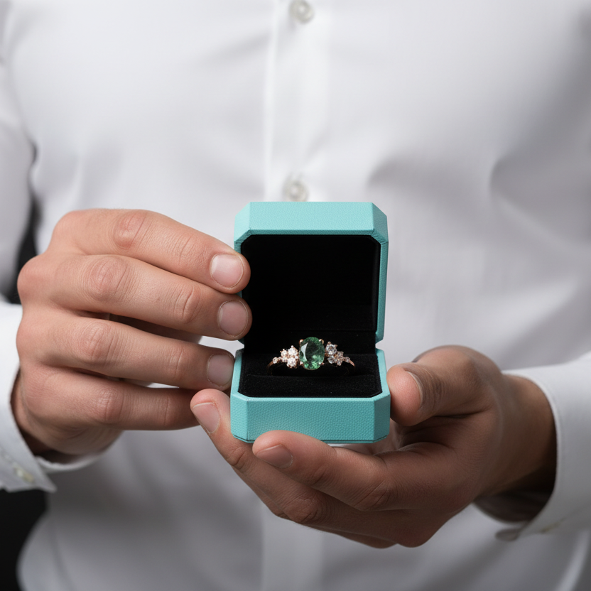 Heartfelt Gift- Oval Cut Moss Agate Antique Bridal Engagement Rings