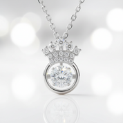 Round 0.5 ct Diamond OptionCrown Shaped Necklace - Evani Naomi Jewelry