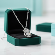 Round 0.5 ct Diamond OptionCrown Shaped Necklace - Evani Naomi Jewelry