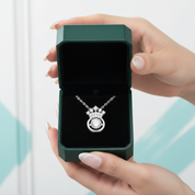Round 0.5 ct Diamond OptionCrown Shaped Necklace - Evani Naomi Jewelry