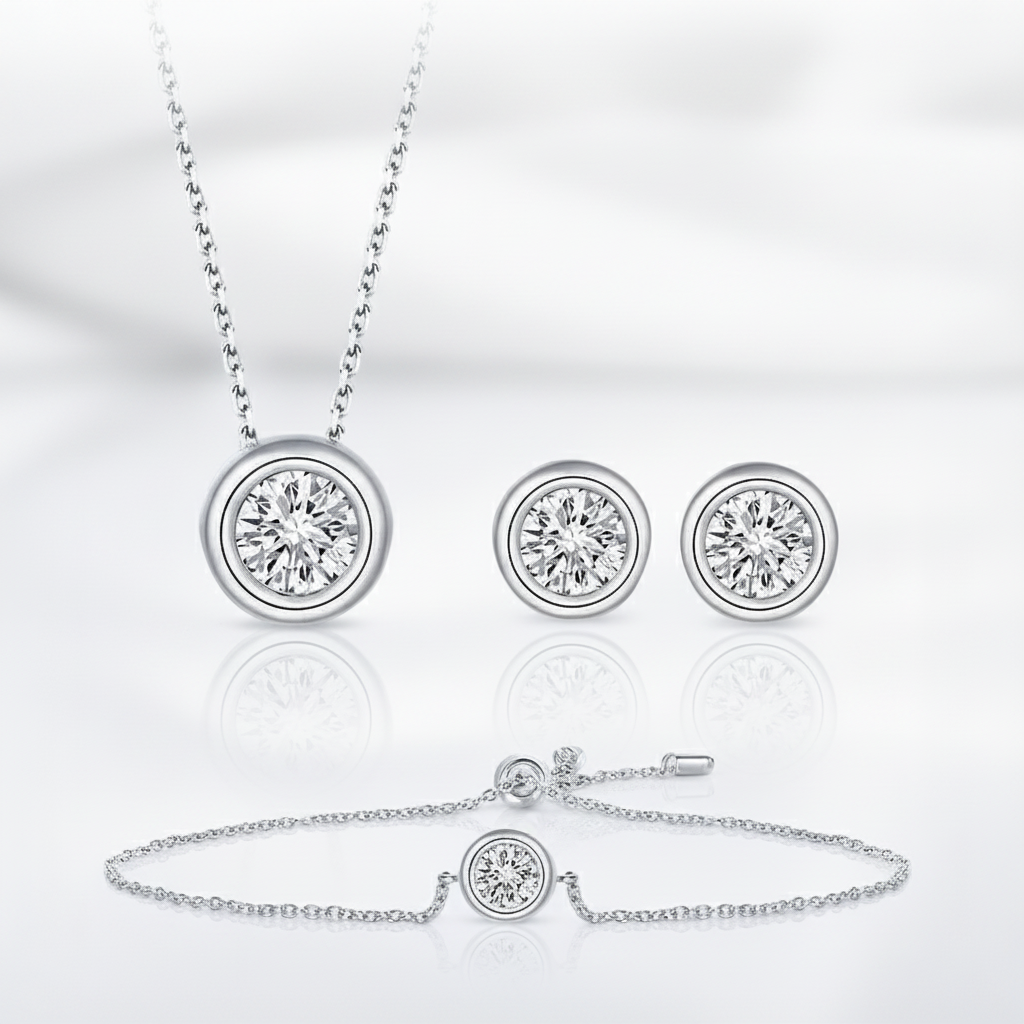 Round 1.0 ct Diamond Option Jewelry Set
