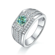 Round 1.0ct Diamond White Gold Men's Ring-Evani Naomi Jewelry