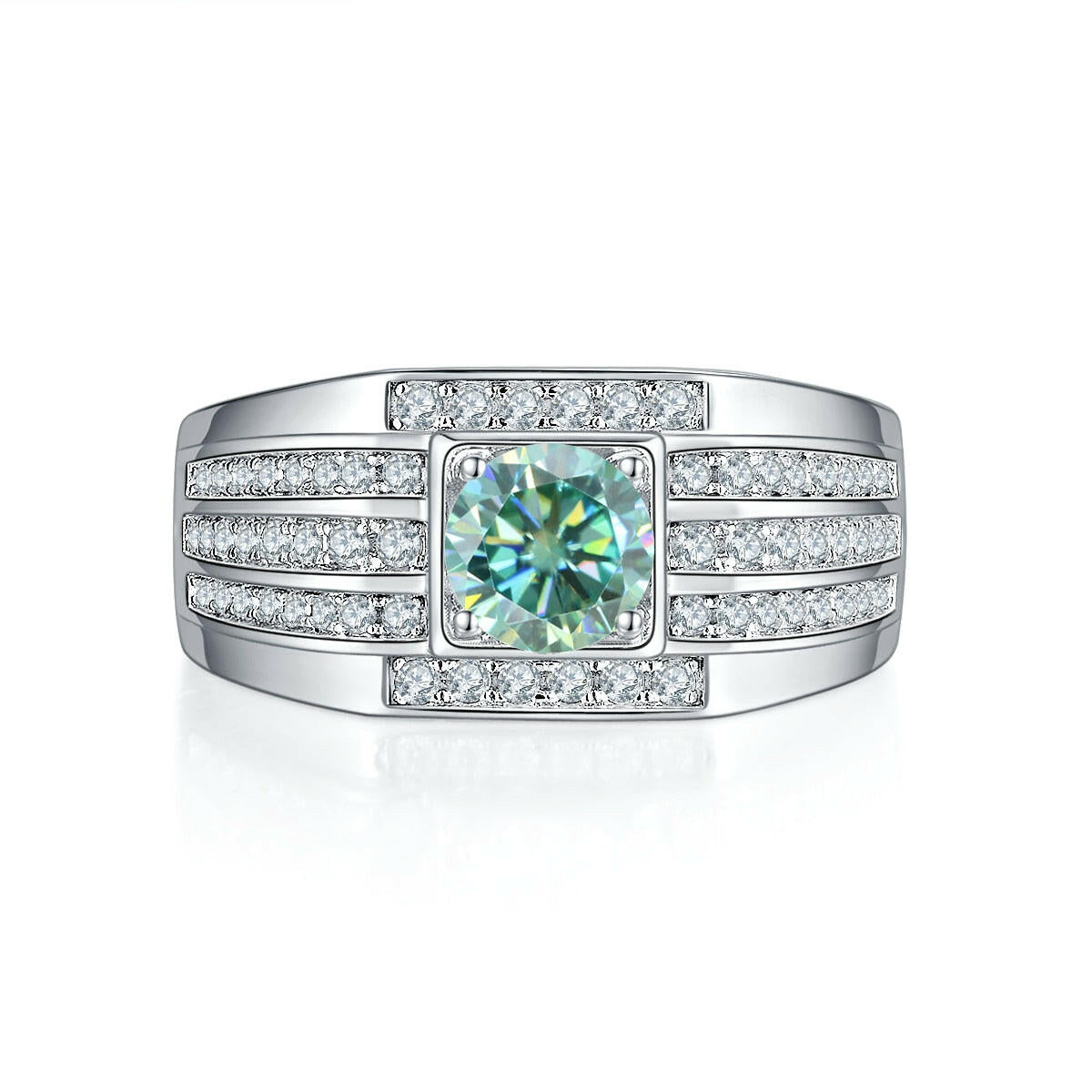 Round 1.0ct Diamond White Gold Men's Ring-Evani Naomi Jewelry