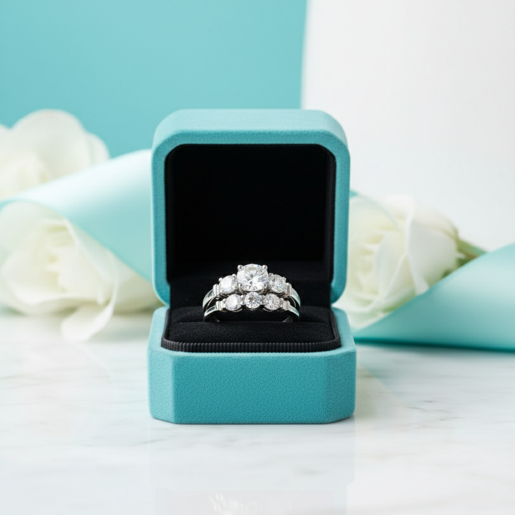 Round 1.25 ct Diamond Wedding Ring Set-Evani Jewelry