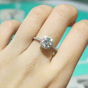 Round Brilliant Cut Diamond Halo Engagement Ring-Evani Naomi Jewelry